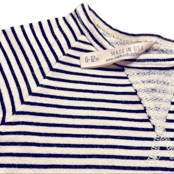 Childhoods Pullover Crew and Skinny Sweats in Narrow Natural Stripe - VGUC - Picture 2 of 3